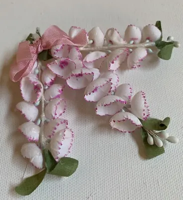 Pretty VINTAGE Millinery Lily Of Valley Flowers ~ 3 Stems ~ Lovely Condition • $6