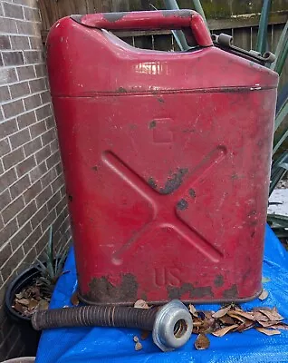 Vintage Original USMC DOT-5L Red  Military Jerry Can 20-5-86 • $39.99