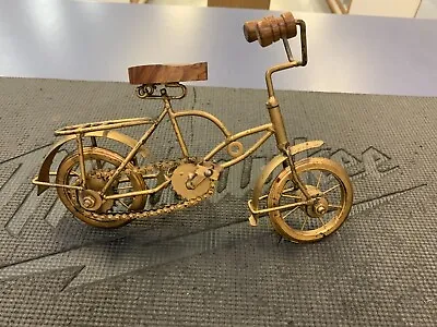 $29.99 • Buy Bronze-toned Metal And Wood Bicycle Sculpture, Realistic Rubber Wheels  Sprocket