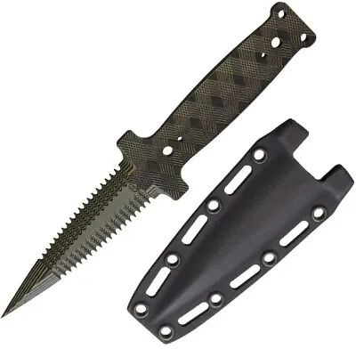 VZ Grips Diamante Dagger Fixed Knife 4.75 One Piece Black/Green G10 Construction • $106.99