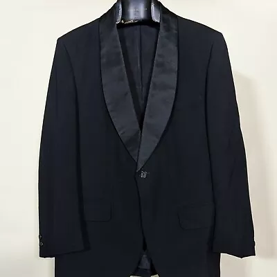 Vintage 60s Tuxedo Black Jacket Unionmade USA 39 Short • $59.99