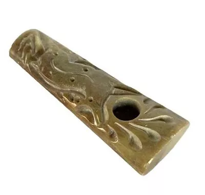 Vintage Smoking Tobacco Pipe Chillum Wood Brass Bowl Pipes Screens Metal Sneak • $40.34