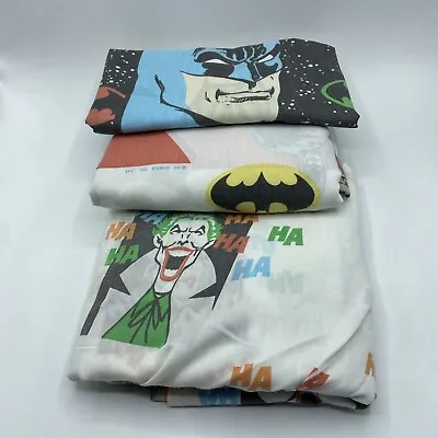 Vintage Batman Joker Twin Sheet Set Black Pillowcase  1989 • $44.10