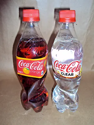 Coca Cola - Set Of 2 Bottles - Orange & Clear Coke - Japanese Imports - Rare • £19.95