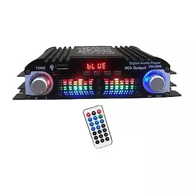 HiFi Stereo Power Amplifier FM SD USB 4 Ch Bluetooth 5.0 Karaoke Player Audio • £23.70