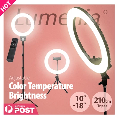 $29 • Buy LED Ring Light With Tripod Stand Phone Holder Dimmable Studio Photo Makeup Lamp
