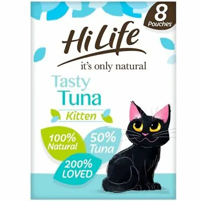 £11.75 • Buy Hilife It's Only Natural Cat Pouch Kitten Tasty Tuna 8x70g Pouches