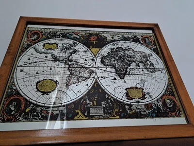 £25 • Buy Vintage World Map Mirror Based On The Original By Johnson 1882 Military Campaign