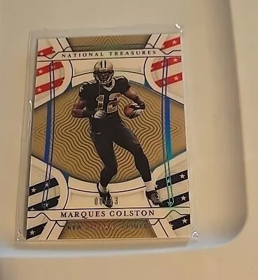 2021 National Treasures Marques Colston RED WHITE BLUE Parallel 8/13 SAINTS  • $27.24