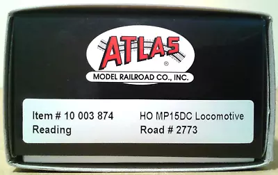 Ho Scale Atlas Mp15dc Reading Rdg #2773 Dcc & Sound 10003874 • $230