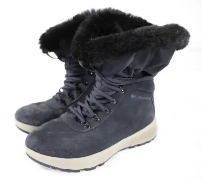 Columbia Women's Slopeside Village Omni Heat Leather Snow Boots Fur Black Size 7 • $29.99