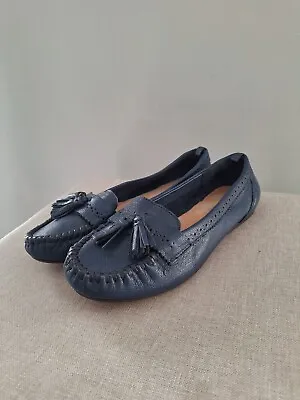 FAT FACE Ladies Leather Moccasins Shoes - Size 6 (39) • £18.95