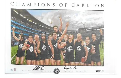 Champions Of Carlton Print Signed By Nicholls & Kernahan / Photo Proof / Mint • $129