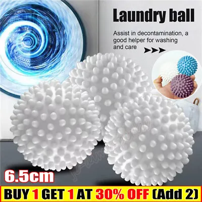 6x REUSABLE TUMBLE ECO DRYER CLOTHES SOFTENER WASHING MACHINE BALLS PLASTIC • £6.99