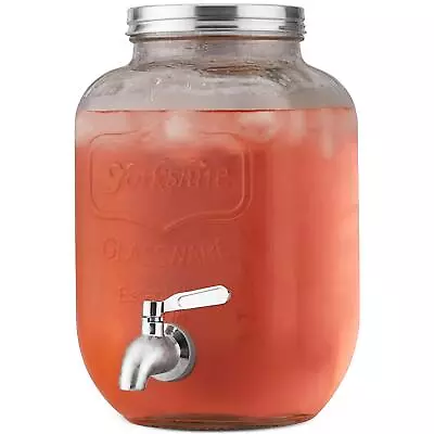 1 Gallon Glass Beverage Drink Dispenser With Metal Spigot - Yorkshire Mason J... • $40.04