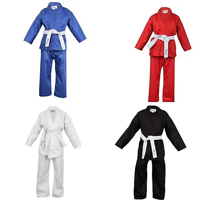 Children's Karate Suit White Black Red Blue - Free White Belt Kids Karate Suit • £12.99