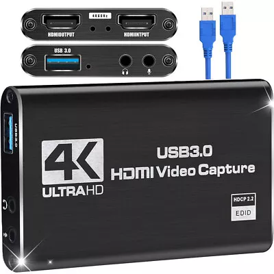 4K Audio Video Capture Card USB 3.0 HDMI Video Capture Device Full HD Recording • $17.90