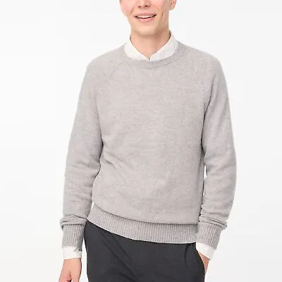 J. Crew Men's Crewneck Sweater Large NWT Light Gray Lambs Wool Blend Pullover L • $28.99