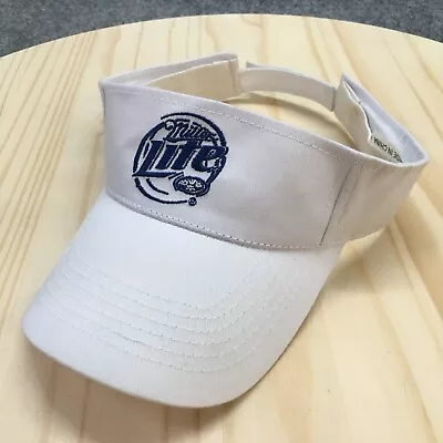 Miller Lite Beer Visor Mens White OS Adjustable Curved Brim Embroidered Logo • $14.99