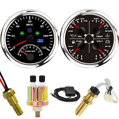 85mm GPS Speedometer 0-120MPH With Tachometer 0-8000RPM 4 In 1 Gauge With Sensor • $96.45