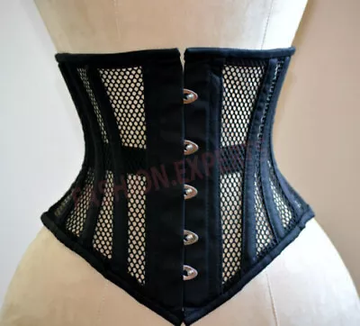 £14.99 • Buy Steel Boned Heavy Duty Under Bust Ladies Waist Training Women's Mesh Corset J9