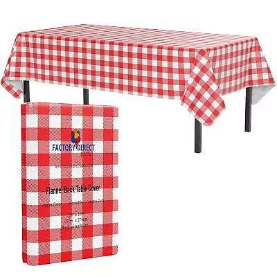 Exquisite Red Gingham (Checkerboard) Vinyl Tablecloths - 54 In. X 108 In. - P... • $18.90