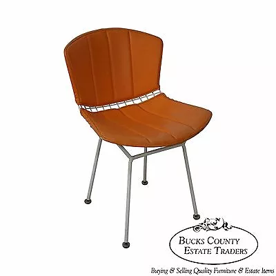 Knoll Vintage Bertoia White Wire Side Chair W/ Orange Cushion • $595