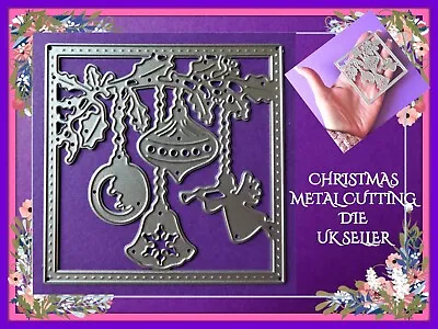 £3.90 • Buy Christmas Frame Metal Cutting Die Angel Holly Baubles Cute Craft Card Making UK