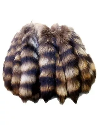 1-Raccoon Tail Keychain Coon  Natural Real X-Large On Chain Genuine 10 - 16 Inch • $17.99