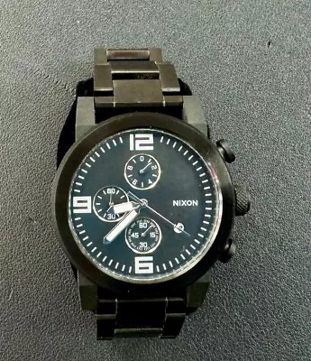 NIXON THE RIDE Chronograph Matte Black Analog Quartz Men's Watch In Operation • $84.95