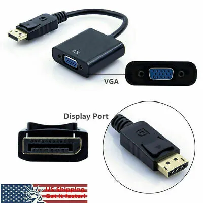 Display Port To VGA Female Video Cable Cord Converter Adapter PC Monitor Desktop • $3.37