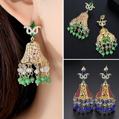 $24.37 • Buy Indian Bells Tassel Drop Earrings Bollywood Jhumki Women Bridal Wedding Ethnic