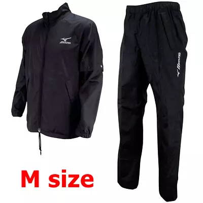 MIZUNO GOLF Rain Wear Jacket Pants Set Black Size M 52MG6A01 Mens Adjustable New • $91.98