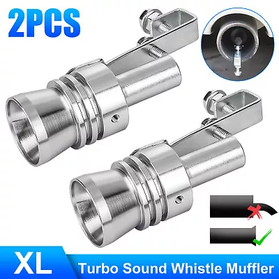 2X Universal Turbo Sound Exhaust Muffler Pipe Whistle Car Oversized Roar Maker • $11.98