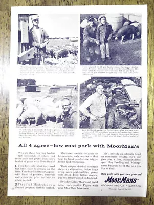 1961 MoorMans Feed Ad Features Lloyd Stevens Of Rush County Indiana • $9.95