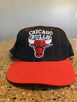 Vintage Chicago Bulls SnapBack Hat Cap Twins Boston NBA Pinstriped • $25
