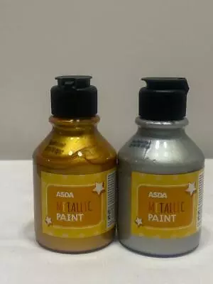 £9.99 • Buy Asda Metallic Paint Dazzling Metallics Acrylic Paint 150ml X 2, Gold And Silver