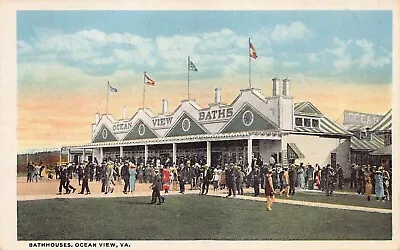 Bathhouses Ocean View Virginia Early Postcard Unused  • $12