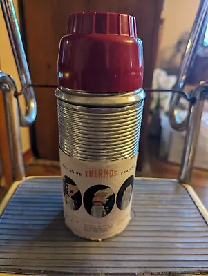 Vintage Nos With Label Aluminum Ribbed Thermos Bottle For Lunchbox • $9.99