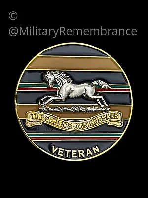 Queens Own Hussars QOH Veterans Colours Lapel Pin (VET 5) • £6.50