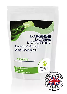 L-Arginine L-Lysine L-Ornithine 1400mg 250 TABLETS Pills Nutrients • £23.62