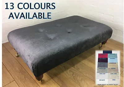 Bespoke Footstool - Laura Ashley - Villandry Fabric -  13 Colour Options • £146.99