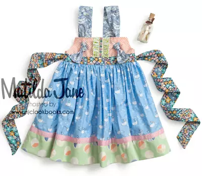 Matilda Jane Platinum Unicorn Of The Sea Smart Knot Dress Size 8 NWOT Whales • $50.95