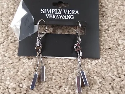 Simply Vera Vera Wang 1-Pair Drop Earrings Silver Tone • $6.97