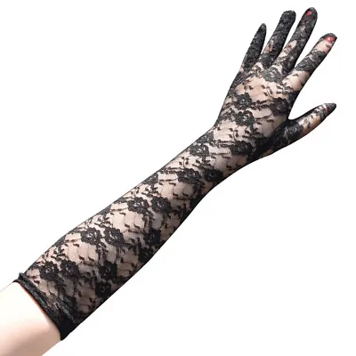 US 16.9'' Sexy Lace Gloves Thin Long Bride Wedding Party Elbow Long Prom Driving • $6.79
