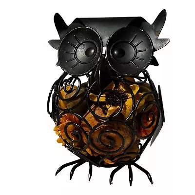 Ultra Rare Vtg Metal Rustic Owl Fragance With Potpourri Holder Candle 8.5” • $31.04