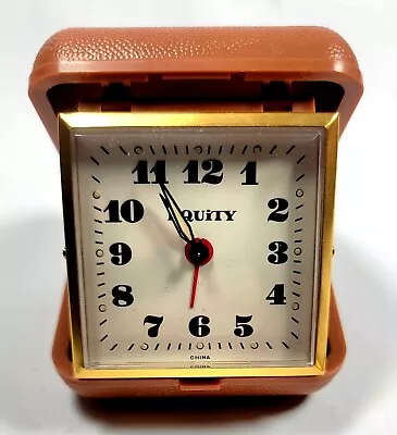 Vintage EQUITY Travel Alarm Clock Brown Case Excellent Working Condition • $8.95