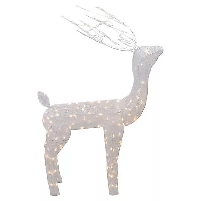 Northlight 48  Lighted White Mesh Buck Outdoor Christmas Decoration Clear Lights • $120.49