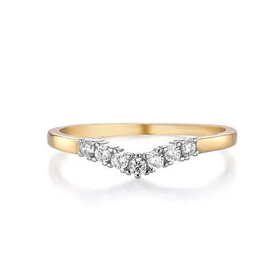 £16.95 • Buy Ladies 9 Carat Gold On Sterling 925 Silver White Sapphire Wishbone Ring K To U