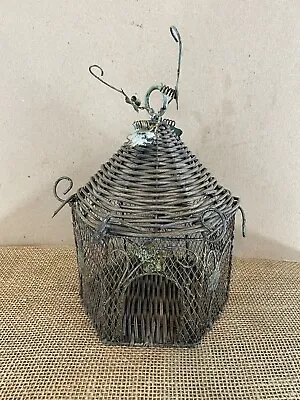 Vintage Boho Wicker/Rattan Hanging Bird Cage • $29